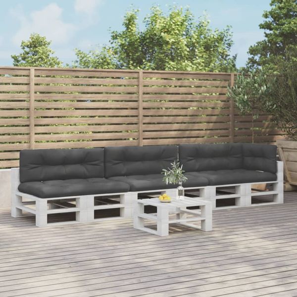 vidaXL Palettenkissen 7-tlg. Schwarz Stoff 3217149