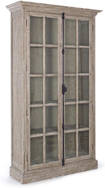 Vitrine Abimulo aus Eschenholz, klassisch, Natur, 2 Türen, Glasfront für stilvolle Aufbewahrung