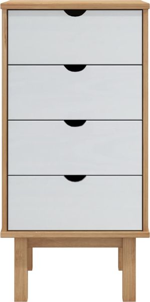 vidaXL Schubladenschrank OTTA Braun & Weiß 45x39x90 cm Massivholz 348581 Bild 3