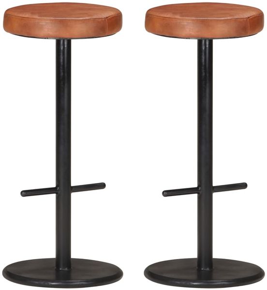 Barhocker 2 Stk. Braun Echtleder [321875]