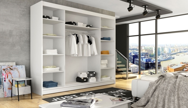 Kleiderschrank Aston II, mit RGB LED Beleuchtung, Farbe: Cashmere Bild 3