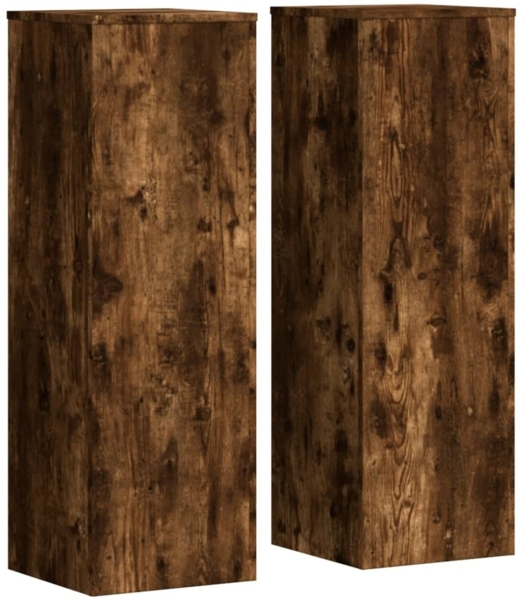 vidaXL Pflanzenständer 2 Stk. Räuchereiche 33x33x100 cm Holzwerkstoff 3307886
