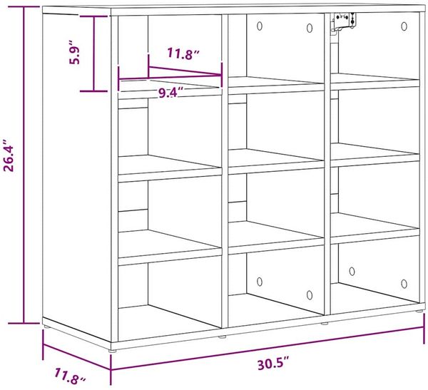 vidaXL Schuhschrank Sonoma-Eiche 77,5 x 30 x 67 cm Holzwerkstoff 808714 Bild 12