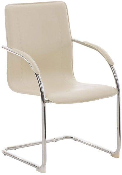 Besucherstuhl RABAT - Kunstleder Creme 56x52x94 cm | Besucherstühle Konferenzstuhl Wartezimmerstuhl Bürostühle Bürostuhl Konferenzraum Wartezimmer
