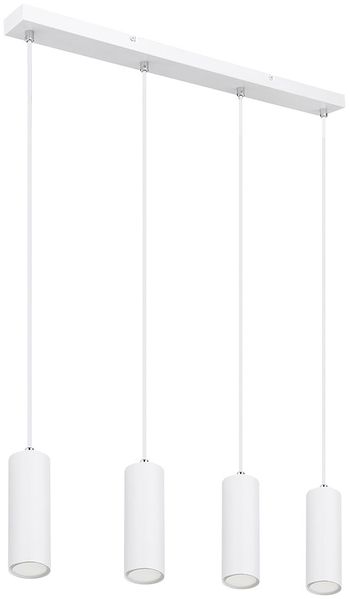 Hängeleuchte, rechteckig, 4 Hänger, weiß matt, H 150 cm
