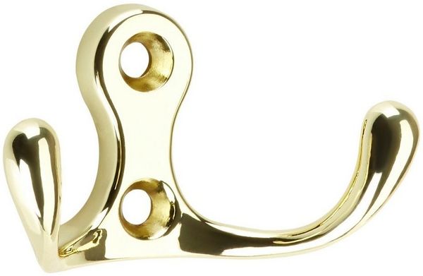 SO-TECH® Garderobenhaken 2-fach Kleiderhaken MAREEN 29 x 51 x 23,5 mm, BA 17 mm (1 St), Metall massiv, Messingoptik