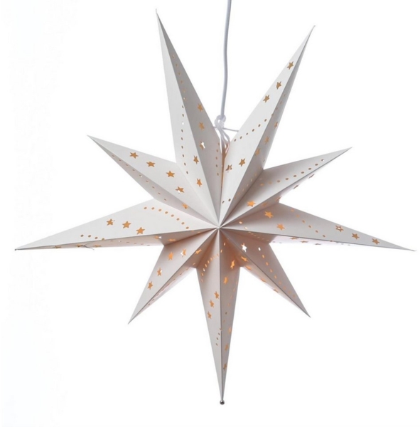 MARELIDA LED Stern Papierstern Emma Weihnachtsstern Faltstern Leuchtstern 58cm