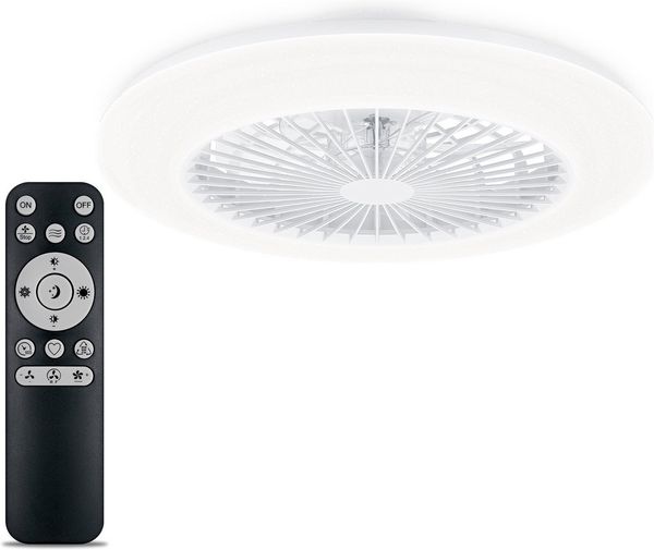Philips Deckenventilator und LED Deckenleuchte Amigo, Durchmesser 58cm, rund, inkl. Fernbedienung, Weiß