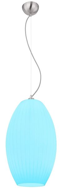 RGB LED Hängeleuchte, nickel-matt, Glas, gestreift, H 120cm