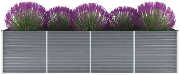 vidaXL Garten-Hochbeet Verzinkter Stahl 320x80x77 cm Grau 44844