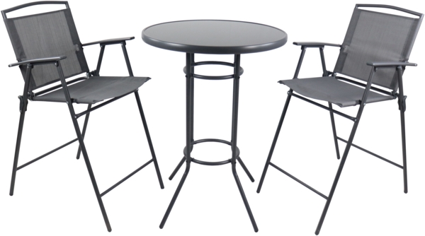 VCM Gartenmöbel-Set Garlos 920272 Anthrazit H. 108 x B. 70 x T. 70 cm