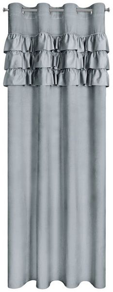 Eurofirany Vorhang Velvet Vorhänge Rüschen 140x250 Wohnzimmer Velours Blickdicht, Ösen, Samt Dekorative Velvet-Vorhänge