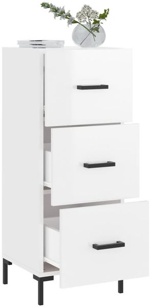 vidaXL Sideboard Hochglanz-Weiß 34,5x34x90 cm Holzwerkstoff 828606 Bild 4