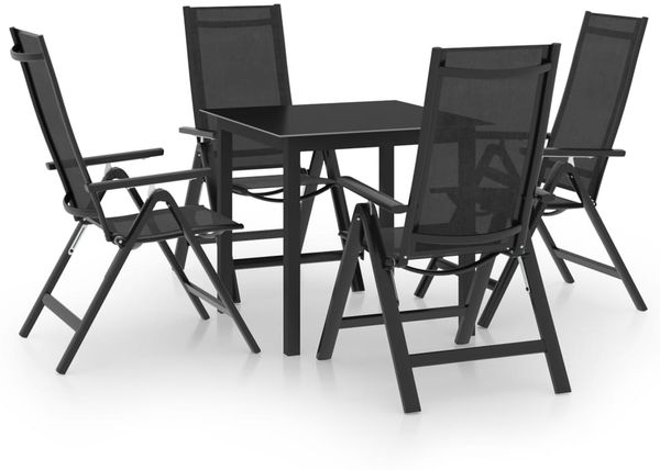 vidaXL 5-tlg. Garten-Essgruppe Aluminium Anthrazit 3070633