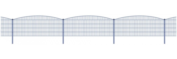 Schmuckzaun / Doppelstabmattenzaun Rundbogen-Dekor Komplett-Set / Anthrazit / 141 cm hoch / 10 m lang Bild 3