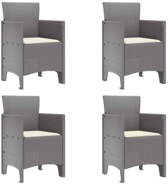 vidaXL Gartenstuhl 4 pcs Hellgrau 53 x 49 x 85 cm Polypropylen 847487