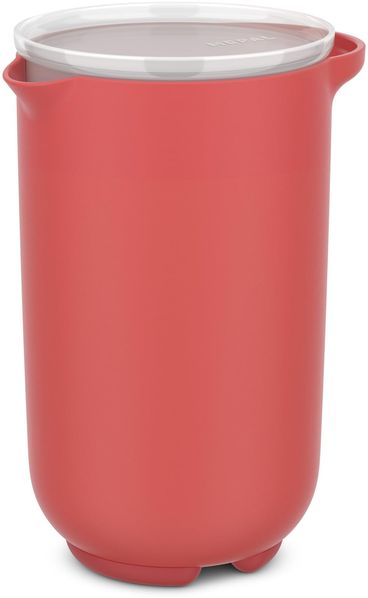 Mepal - Rührbecher mit Deckel Chef it - Verschließbar, in der Kühlschranktür - Rutschfester Boden für zusätzliche Stabilität - Mikrowellen- und Spülmaschinengeeignet - 1000 ml - Coral