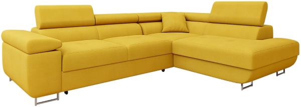 Ecksofa Torezio Premium mit Einstellbare Kopfstützen, Bettkasten und Schlaffunktion (Farbe: Otusso 14, Seite: Rechts)