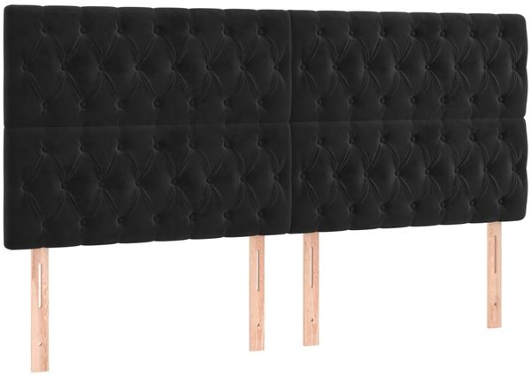vidaXL Boxspringbett mit Matratze & LED Schwarz 200x200 cm Samt 3136325 Bild 7