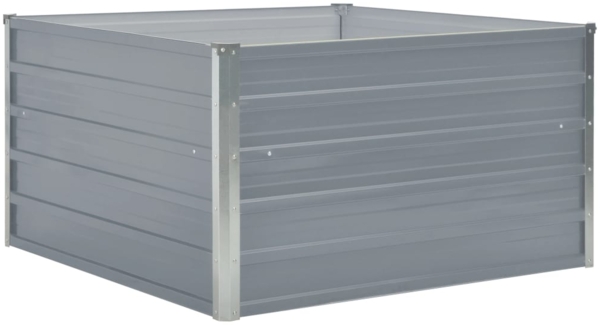 vidaXL Hochbeet 100 x 100 x 45 cm Verzinkter Stahl Grau 47022