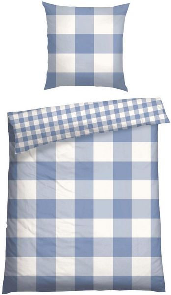 Schiesser Bettwäscheset Melvin - Renforcé - 2-teilig - 135 x 200 cm - Hellblau