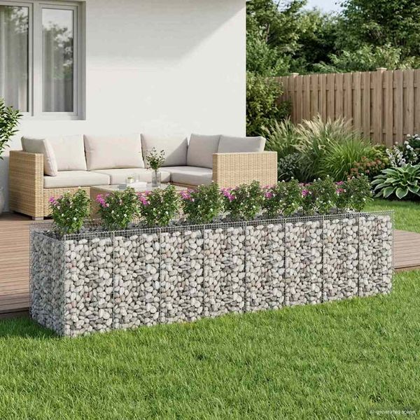 vidaXL Gabionen-Hochbeet 4 pcs Silber 3422228