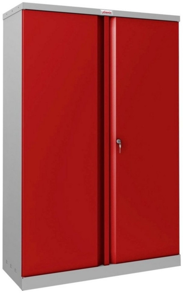 Phoenix Stahlschrank SCL1491GRK 2 Türen 3 Böden grau/rot Schlüssel