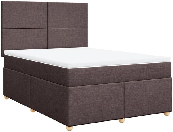 vidaXL Boxspringbett mit Matratze Dunkelbraun 140x200 cm Stoff 3293599 Bild 3