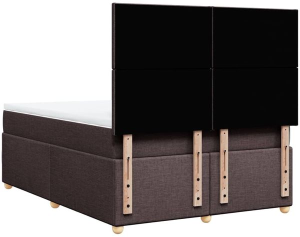 vidaXL Boxspringbett mit Matratze Dunkelbraun 140x200 cm Stoff 3293599 Bild 8