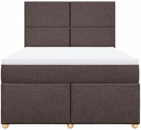 vidaXL Boxspringbett mit Matratze Dunkelbraun 140x200 cm Stoff 3293599 Bild 6
