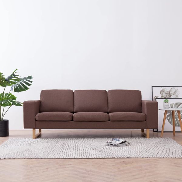 vidaXL 3-Sitzer-Sofa Stoff Braun [281384]