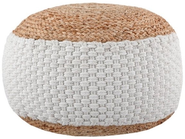 Casamia Pouf Pouf Sitzhocker Strick Jute Velour Strickhocker Bodenkissen nachhaltig Bild 4