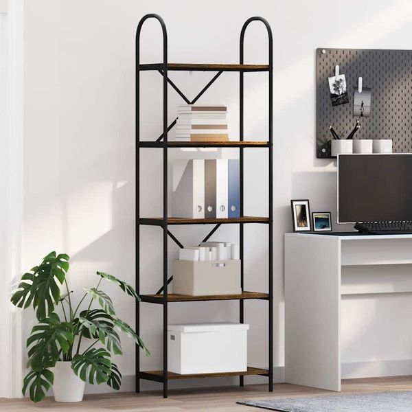 vidaXL Bücherregal Geräucherte Eiche 60 x 30 x 183 cm Holzwerkstoff 879907