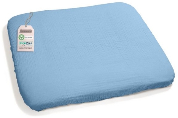 pic Bear Bezug für Wickelauflage ca. 75x85cm : airy blue Musselin Bild 4