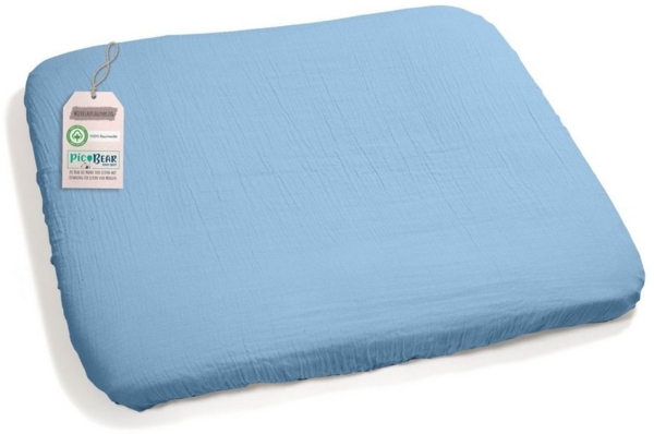 pic Bear Bezug für Wickelauflage ca. 75x85cm : airy blue Musselin Bild 5