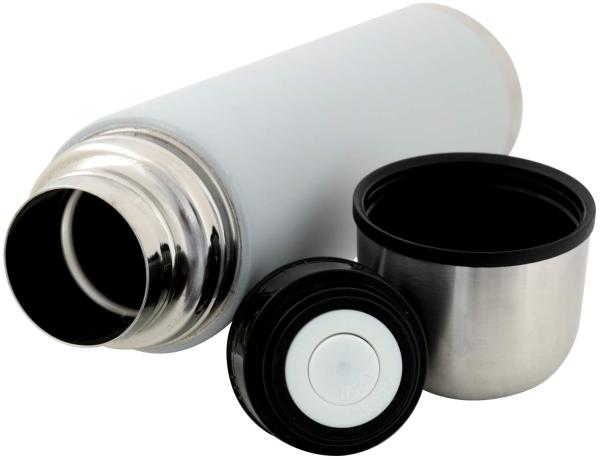 Thermosflasche Edelstahl hellgrau 0,5 Ltr. Isolierkanne Bild 3