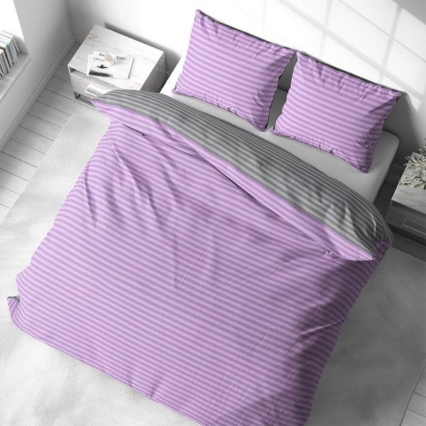 Visaggio Bettwäsche Baumwolle 135x200, 155x200, 155x220, 200x200, 200x220 oder 240x220, Renforcé, 3 teilig, Stripe Wendebettwäsche Streifen, mit Reißverschluss