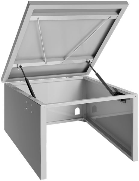 STEELSØN 'Drakon' Mähroboter Garage, Metall, silber, wetterfest, 53/42x77x90 cm, Mähroboterhaus mit aufklappbarem Pultdach Bild 9