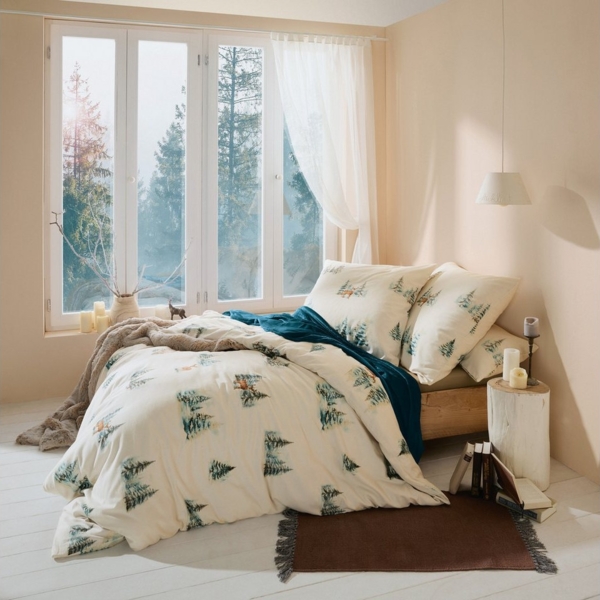 REDBEST Bettwäsche Bettwäsche, Biber, 2 teilig, Flanell Tiermotive: Rehe Bild 2