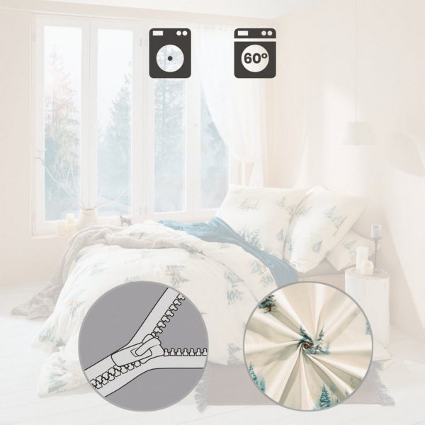 REDBEST Bettwäsche Bettwäsche, Biber, 2 teilig, Flanell Tiermotive: Rehe Bild 3