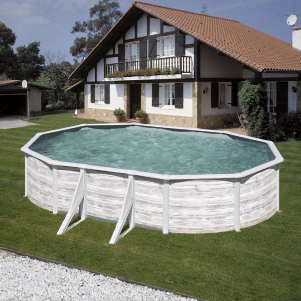 Finlandia Stahlwandpool Oval - 610 x 375 x 120 cm