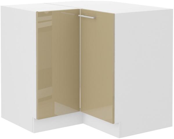 Eckunterschrank 90x90 Lara Cappuccino Hochglanz Küchenzeile Küchenblock Küche