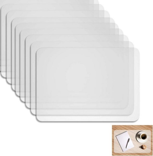 FELIXLEO Platzset Tischset Transparent Abwaschbar Rutschfest Platzdeckchen Set, (8-St)
