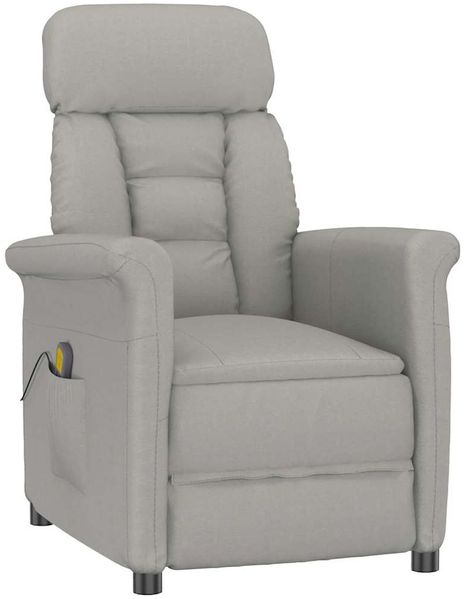 vidaXL Massagesessel Hellgrau 96,5 x 70,5 x 95 cm Mikrofaser 348408