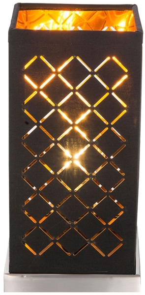 LED Textil Tischleuchte, schwarz gold, Höhe 25 cm, CLARKE