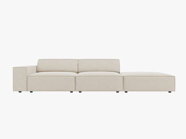 Micadoni Sofa Jodie 3-Sitzer Rechts Samt Bluvel Dunkelbeige