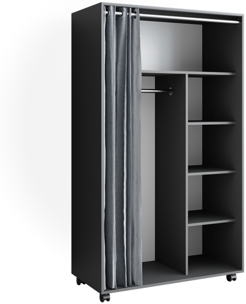 Kleiderschrank Doros Grau 100 x 168 cm Vicco