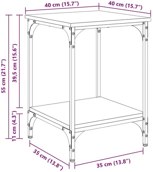 vidaXL Couchtisch Artisan-Eiche 40 x 40 x 55 cm Holzwerkstoff 881897 Bild 11