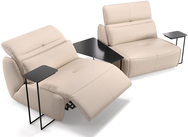 Sofanella 2-Sitzer MODICA Ledergarnitur Ledersofa Echtleder in Creme XL: 274 Breite x 98 Tiefe