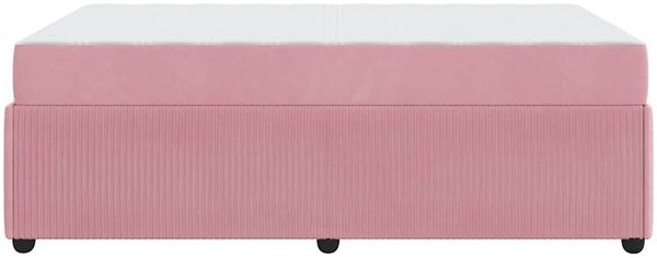 vidaXL Bettrahmen mit Matratze Rosa 120 x 190 cm Stoff 3398378 Bild 6